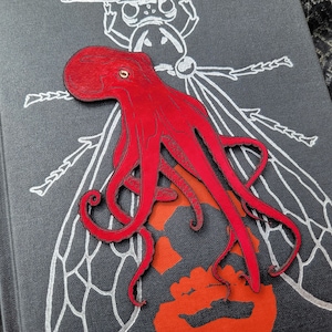 Octopus Bookmark Leather Kraken Bookmark Gift for Book Lovers Octopus Tentacle Bookmark Unique Ocean Animal Bookmark Bookish Gift image 4