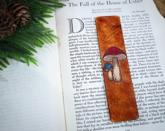 Leather Toadstool Bookmark | Cottagecore Bookish Gift
