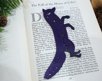Fox Leather Bookmark Wildlife Moon Stars Astrology Celestial Nightscape Magical Journal Marker Bookworm Reader Journalist Writer Gift