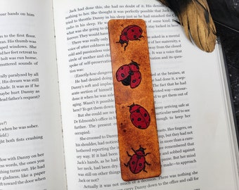 Ladybug Bookmark | Cute Insect Bookmark | Gift for Readers | Leather Cottagecore Bookmark | Bug Bookmark | Book Lover Gift | Garden Bookmark