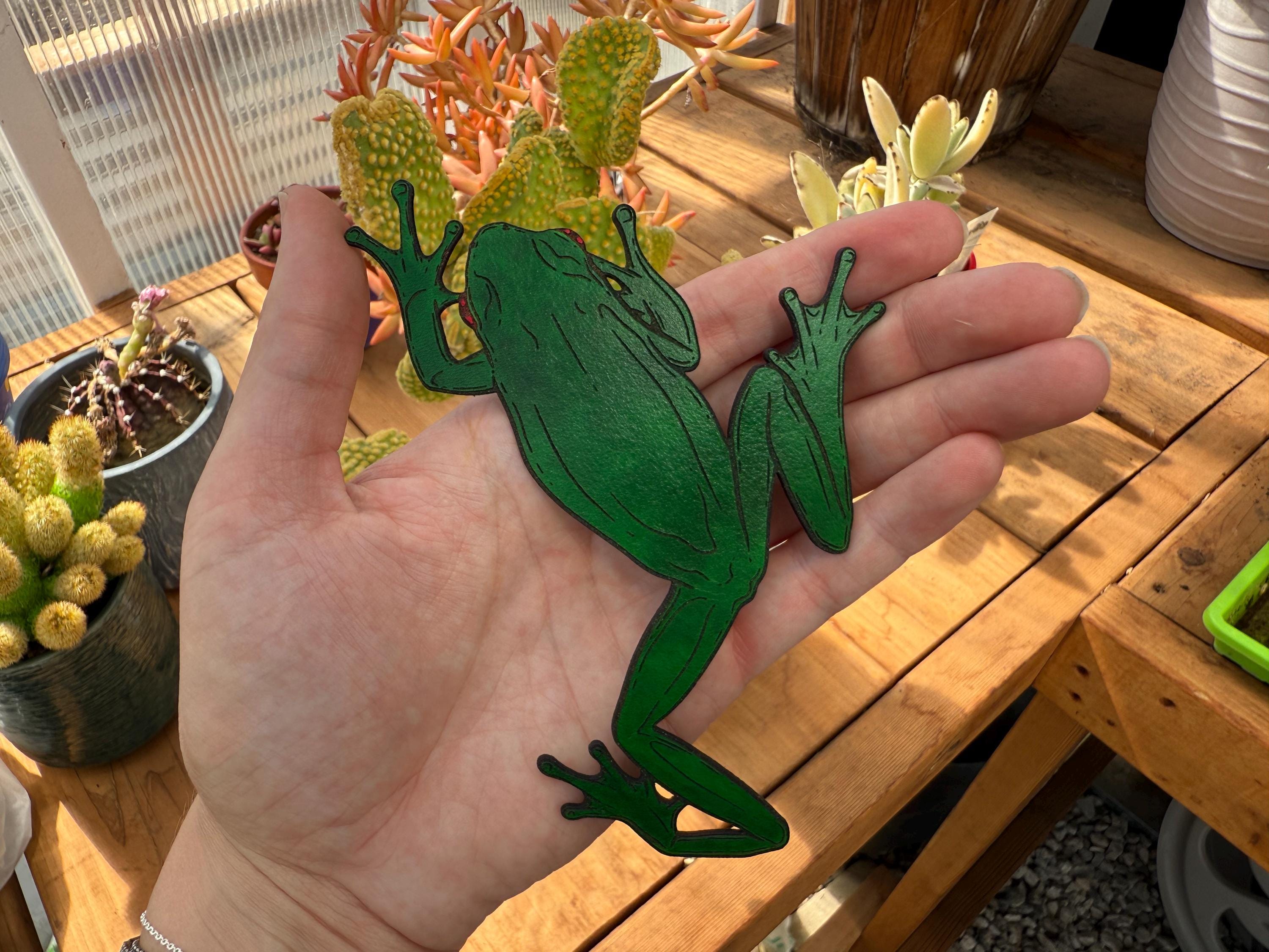 Red-eyed Tree Frog Leather Bookmark — Handmade Literary Accessory - Etsy