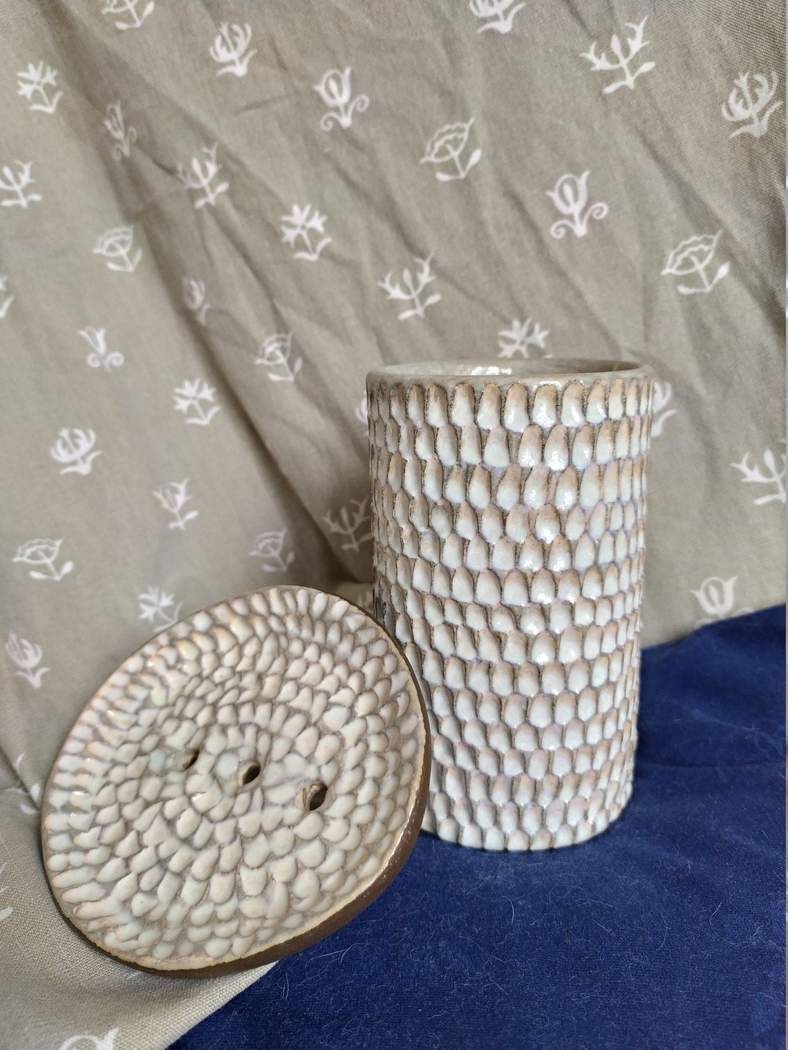 Soap Dish and Toothbrush Holder Set/ Bathroom decor/ Handmade Etsy