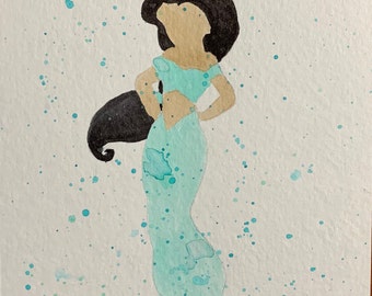 Princess Jasmine Watercolor Painting