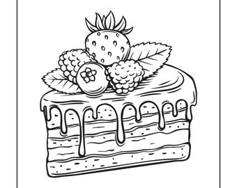 Download Dessert Coloring Etsy