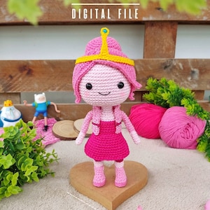 Tutorial: Patrón de crochet para amigurumi de princesa chicle (PDF digital) – Patrón avanzado de muñeca kawaii inspirado en personaje de dibujos animados