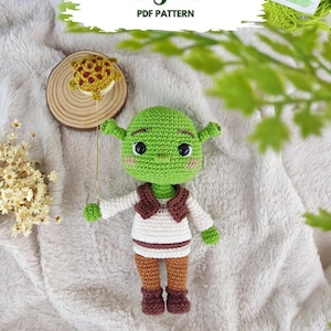 Tutorial: Kawaii Ogre Amigurumi Crochet Pattern – Shrek Inspired PDF Tutorial – Intermediate Digital Download (English, US Terms)