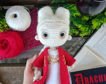 Dracula Crochet Pattern, Gothic Vampire Amigurumi, Halloween Doll Pattern for Classic Horror Fans