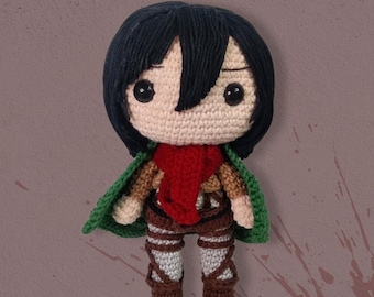 Amigurumi-haakpatroon rode sjaal meisje: animepop (digitale pdf-download)