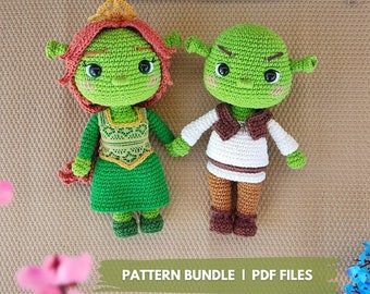 Tutorial: Happily Ever After Amigurumi Pattern Bundle – Ogre Couple & Donkey – Cute Kawaii Crochet Dolls – Digital PDF Pattern Only