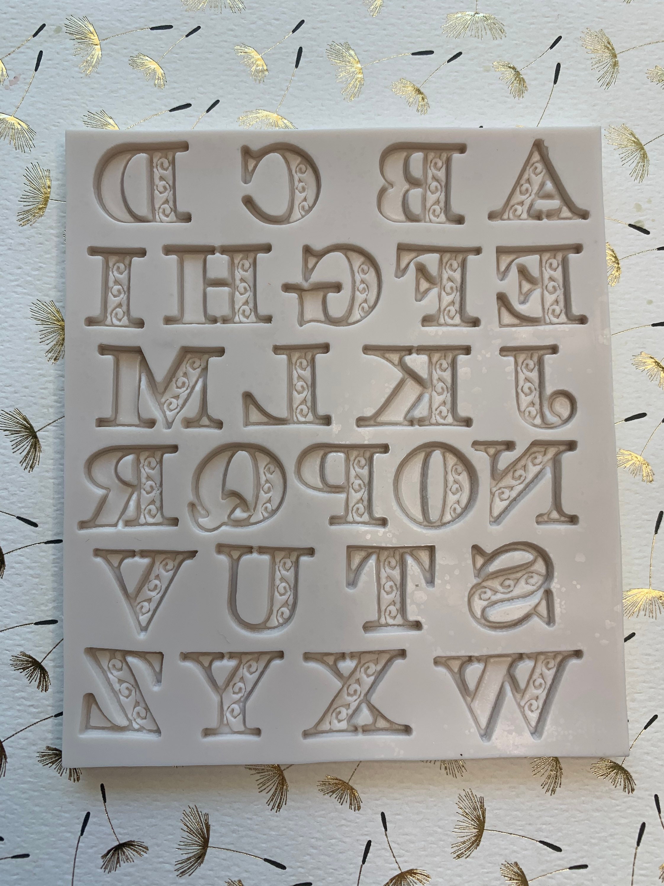 Moocorvic 3D Alphabet Resin Silicone Mold, Capital Letter Mold