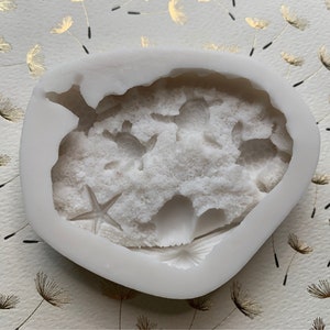 Seashell Starfish and SeaTurtles Ocean Themed Silicone Mold 3D 3.5”Tall  2.75”Wide .75” Depth