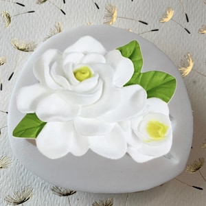 Magnolia Rose Jasmine Blooms  Flower Silicone Mold 3D 2.25” Wide 1.5”Tall .75”Depth
