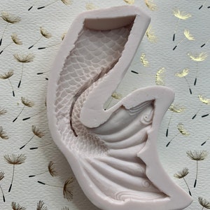 Mermaid Tail Silicone Mold 3D Extra Large 4” long by 2” wide .8” depth
