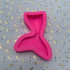 Mermaid Tail Silicone Mold 3.9”Tall 2.75”Wide .7” Depth