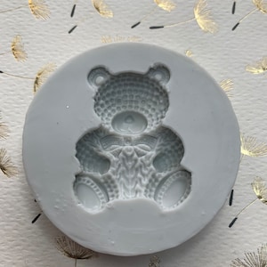 Teddy Bear with a Bow  Silicone Mold   1.5” Tall 1.1” Wide .25”Depth