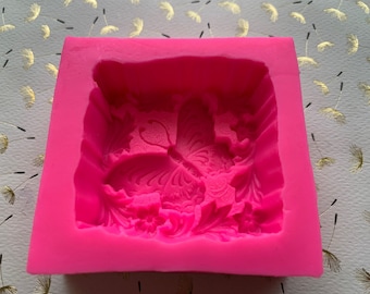 Butterfly Soap Bar Silicone Mold 3D Full Size Bar 2.8”inches by 2.8 inches 1.2” Tall