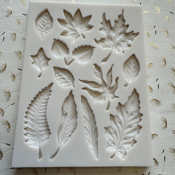 Leaves Silicone Mold 3D 12 Cavities LG Leaf  1.25”Wide 2.75””Tall .40”Depth