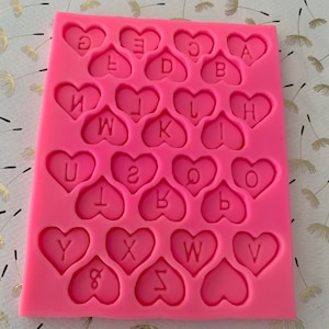 Heart Letters Silicone Mold 3D Mini