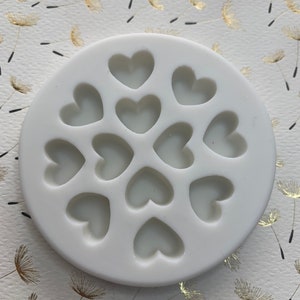 Hearts  Silicone Mold 3D 12 Cavity .6” Diameter .4”Depth