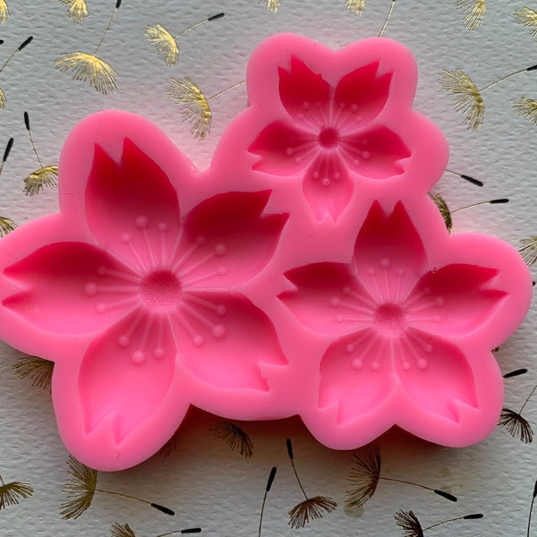 Sakura Cherry Blossoms Silicone Mold 3D Large Sakura 2” Inches Medium Sakura 1.5” Inches Small Sakura 1”Inches