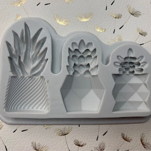 Succulent Cactus Potted  Silicone Mold Large Plant 2.5”Long 1.2”Wide  Medium Plant 2”Long 1.75”Wide Small Plant 1.75”Tall 1”Wide .5 Depth