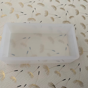 May include: A clear rectangular silicone mold for making resin crafts.