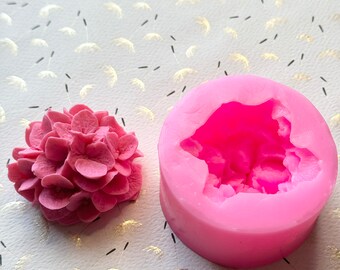 Hydrangea Violets Flower Silicone Mold 2.25” Diameter 1.65””Depth