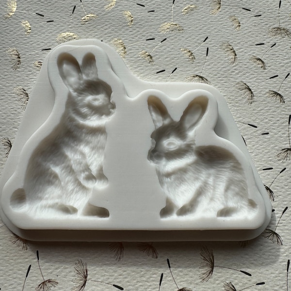 Rabbit Silicone Mold Bunny#1  2.8”Tall 1.7”Wide Bunny #2 2”Tall 1.75”Wide .4”Depth