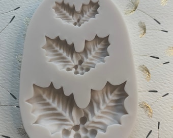 Holly Leaves Silicone Mold 3D