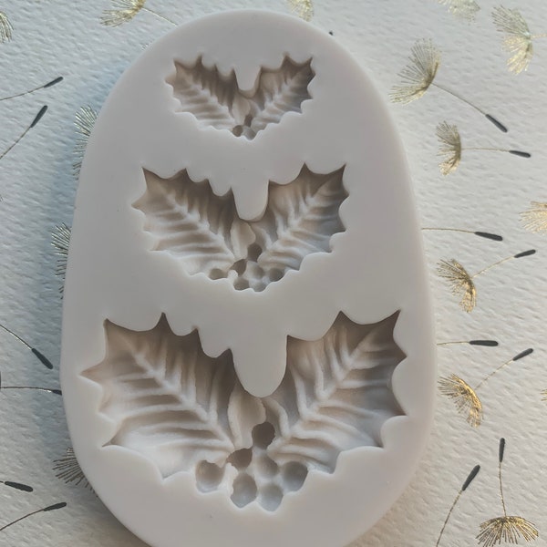 Holly Leaf Silicone Mold Etsy