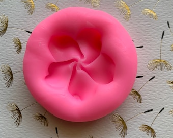 Tiare Plumeria Flower Silicone Mold L 3D 1.75” Diameter .5” Depth