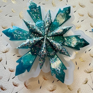 Snowflake Ornament Silicone Mold 3D 4.25” Long 4” Wide .5”Depth
