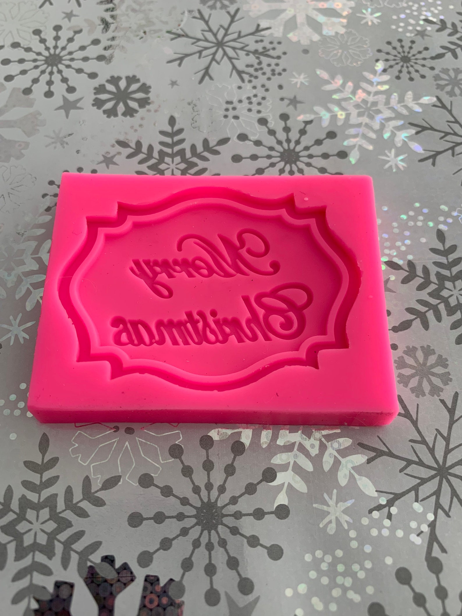 Merry Christmas Silicone Mold Etsy Christmas Silicone Mold