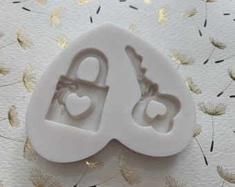 Key Lock Set  Silicone Mold 3D 1.75” Tall .75”Wide .4”Depth