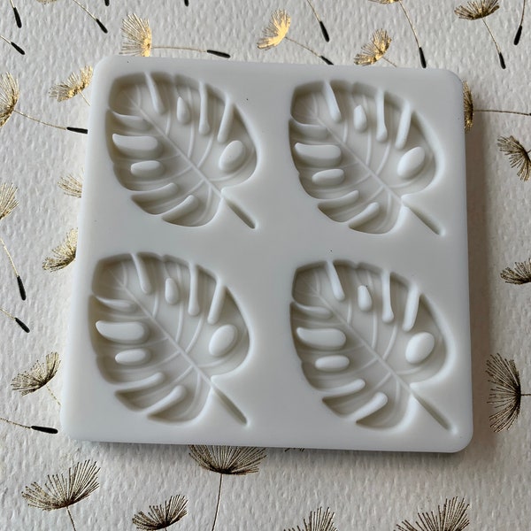 Monstera Deliciosa Leaves Silicone Mold Fondant Epoxy Resin 1” Wide 1.5”Tall .25”Depth