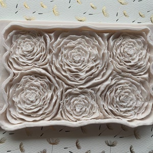 Bridal Rose  Silicone Mold 3D Fondant 6”Long 3.75”Tall .75”Depth