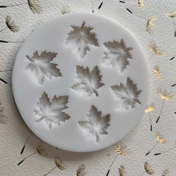 Maple Fall leaves Silicone Mold 3D .8”Wide .75”Tall .25”Depth