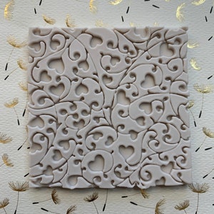 Heart Embosser Silicone Mold 3D4” Long by 4” Wide .2” depth