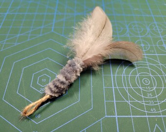 MUNIFICENT Blueys' natural hen handmade feathers refill toy for frenzy & da bird type wand teasers - PURRFECT HUNT