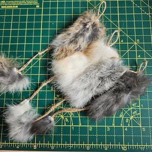 Small real rabbit fur mouse wand teaser: the ultimate feline playtime experience - PURRFECT HUNT