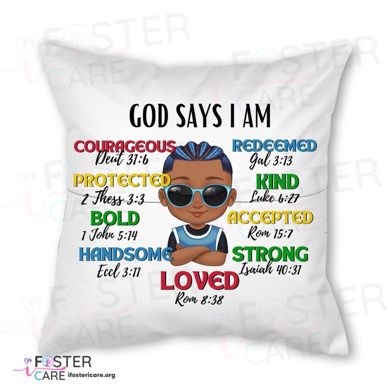 God Says I Am Affirmation Pillow & Notebook Set Empowering Decor and Inspiration for Little Boys image 4