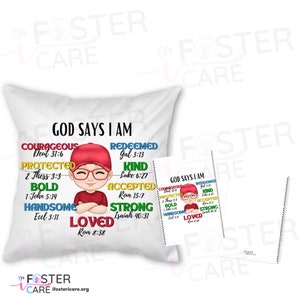 God Says I Am Affirmation Pillow & Notebook Set Empowering Decor and Inspiration for Little Boys image 9