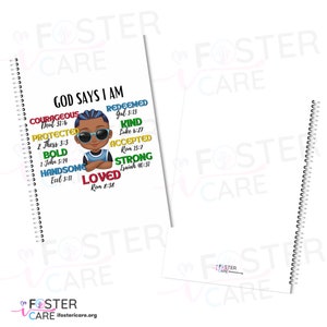 God Says I Am Affirmation Pillow & Notebook Set Empowering Decor and Inspiration for Little Boys image 6