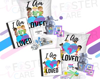 I Am Loved Comfort Kit: Pillow, Notebook, Affirmation Cards & Calming Set - Promote Self-Love and Emotional Well-Being! Perfect Gift!