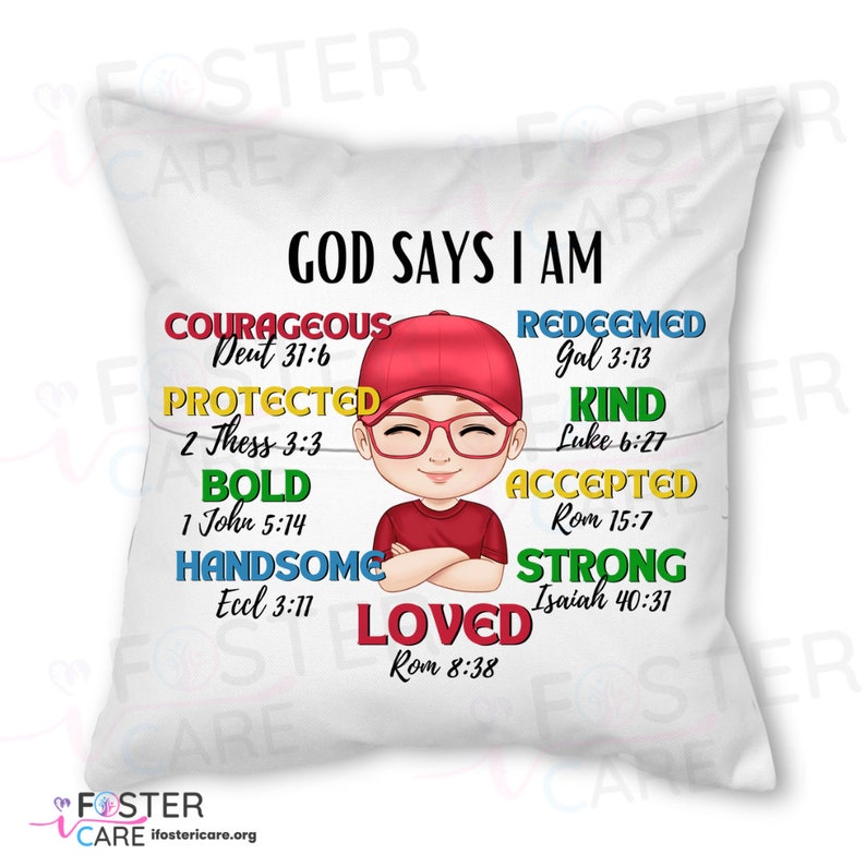 God Says I Am Affirmation Pillow & Notebook Set Empowering Decor and Inspiration for Little Boys image 7