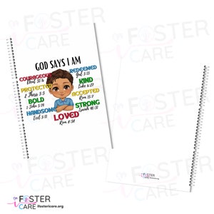 God Says I Am Affirmation Pillow & Notebook Set Empowering Decor and Inspiration for Little Boys image 3