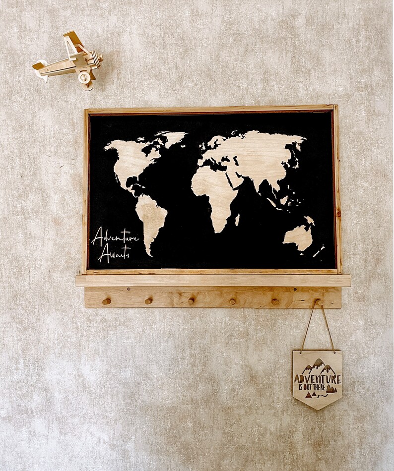 Wooden World Map Playroom World Map Kids Map Map Nursery Etsy