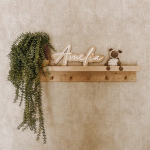 Personalized Two Layers Baby Name Sign |Wooden Nursery Above Bed Cut out| Baby Name Wall Decor | newborn Sign | New born Sign/door sign