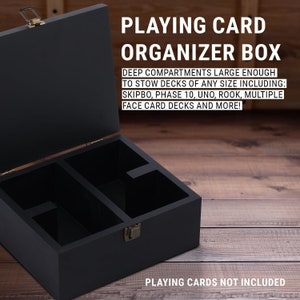 Playing Card Organizer Box | Playing Card Storage Box | Wooden box for face card decks | Stylish organizer box for cards, games | BOX ONLY