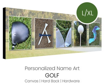 Personalized Golf Name Art | Golf Gift | Golf Sign | Gifts for Golfers | Personalized Name Art | L/XL | USA Made